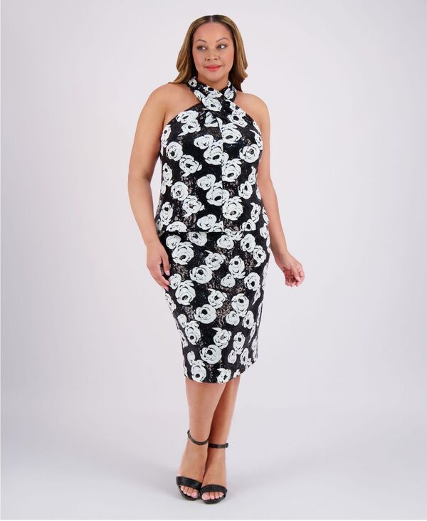 ミューズ レディース トップス ワンピース フラワー柄 プラスサイズ メッシュ スパンコール フラワー Muse Plusize Sequined Floral Mesh Top Black/White ホワイト 21,885円