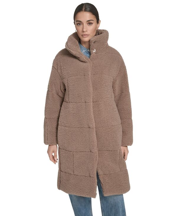 リーバイス レディース アウター ジャケット・ブルゾン コート Levi's Women's Long Sherpa Snap-Closure Teddy Coataupe トープ