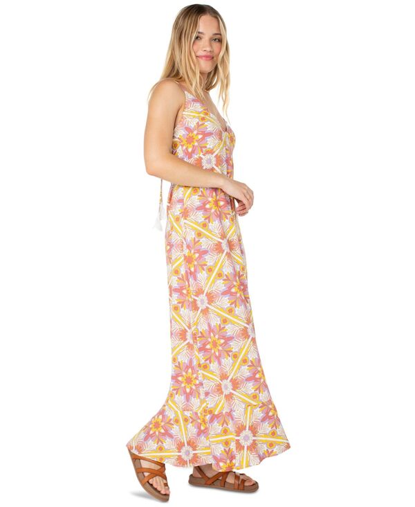 ロキシー レディース トップス ワンピース プリント ノースリーブ マキシ Roxy Juniors' Lost Paradise Printed Sleeveless Maxi Dress Aragon Mirissa Beach Tile Print｜ReVida 店 16,110円