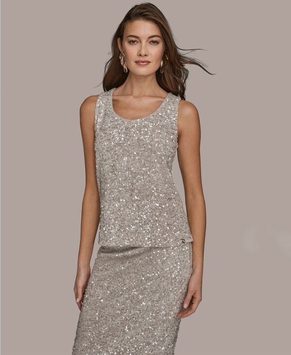 ダナ キャラン ニューヨーク レディース トップス シャツ Donna Karanew York Women's Embellished Scoop Neck Tank Top Vapor