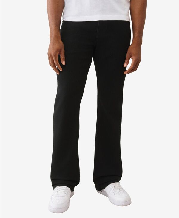 トゥルーレリジョン メンズ ボトムス デニムパンツ ブーツカット ブーツ ロゴ ジーンズ True Religion Men's Bootcut Warped Logo Flap Regular-Fit Jeans Black Rinse ブラック
