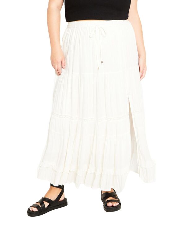 シティーシック レディース ボトムスカート CITY CHIC Women's Aurora Skirt Ivory アイボリー｜ReVida 店