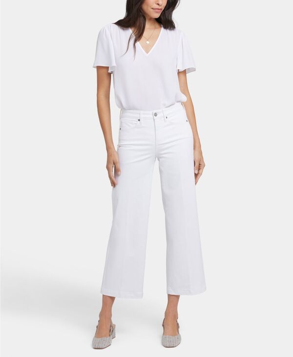 エヌワイディージェイ レディース ボトムス デニムパンツ ワイドレッグ アンクル ジーンズ NYDJ Women's Teresa Wide Leg Ankle Jeans Optic White ホワイト｜ReVida 店 17,836円