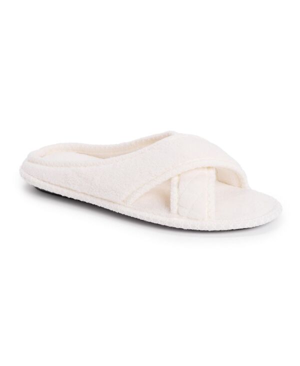 ムクルクス レディース シューズ サンダル MUK LUKS Women's Ada Crossband Slippers Daisy white ホワイト