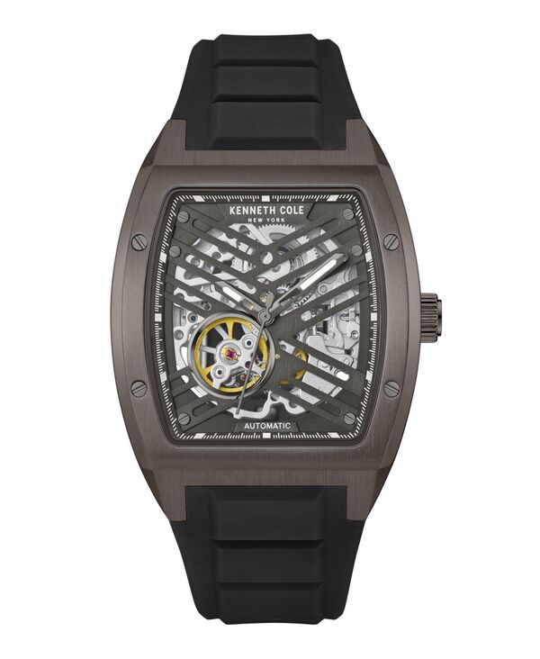 ケネスコール メンズ アクセサリー 腕時計 Kenneth Cole New York Men's Automatic Black Silicone Watch 40MM Black ブラック