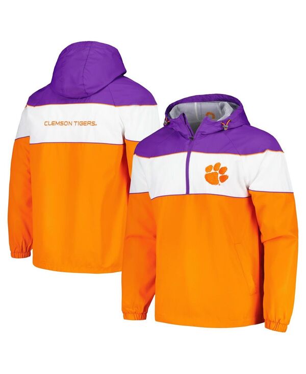 長い巻き毛 バンクス メンズ アウター 上衣・上衣 パーカー G-III Sports by Carl Banks Men\u0027s Orange Clemson Tigers Center Line Half-Zip Raglan Hoodie Jacket Orange オレンジ色