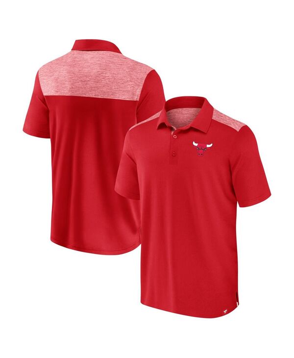 ファナティクス メンズ トップス スポーツシャツ Fanatics Men\u0027s Red Chicago Bulls Iconic Brushed Blocked Polo Shirt Red 赤いこと