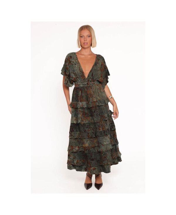 Petal and Pup レディース トップス ワンピース フリル Petal and Pup Women's Wendi Ruffle Dress. Jade / brown ブラウン｜ReVida 店