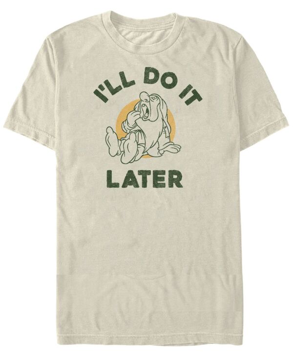 フィフスサン メンズ トップス Tシャツ Fifth Sun Disney Men'snowhite Sleepy I'll Do it Later Short Sleeve T-Shirt Natural ホワイト
