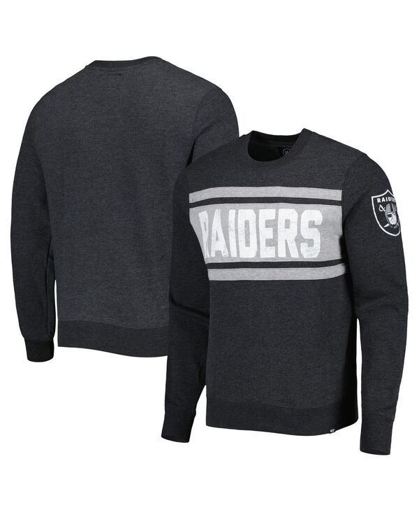 47 ブランド メンズ アウター パーカー・スウェット シャツ '47 Brand Men's Heathered Black Las Vegas Raiders Bypass Tribeca Pullover Sweatshirt Black ブラック|ReVida 店