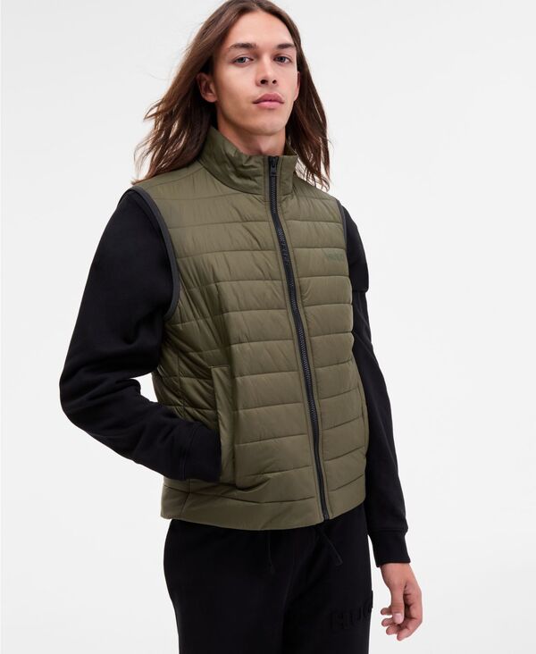 ヒューゴボス メンズ アウター ジャケット・ブルゾン キルティング ベスト Hugo Boss Men's Barvino2435 Slim-Fit Quilted Full-Zip Liner Vest Olive オリーブ 15,961円