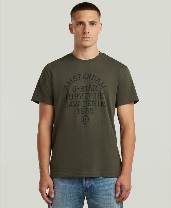 ジースター メンズ トップス Tシャツ グラフィック G-Staraw Men' Purveyors Relaxed-Fit Graphic T-Shirt Olive オリーブ