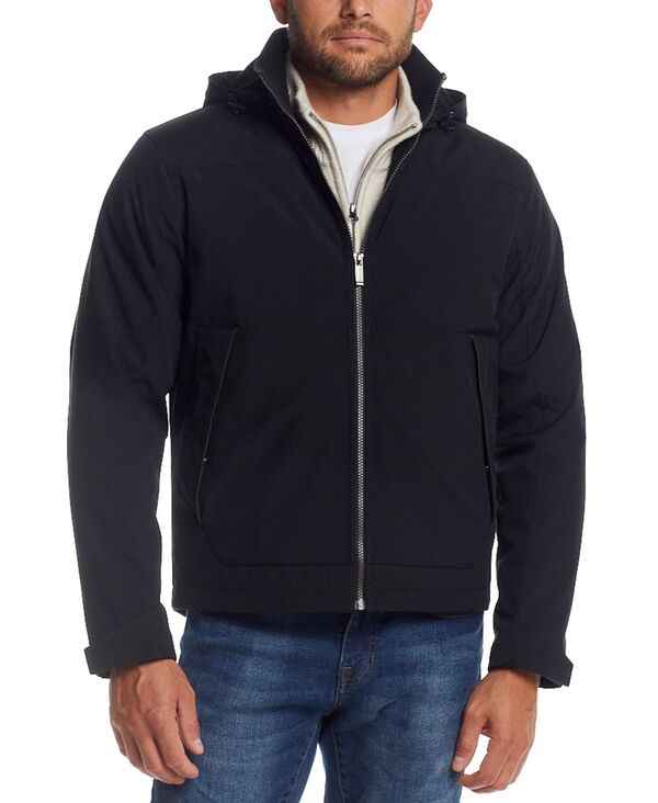 ウェザープルーフ メンズ アウター ジャケット・ブルゾン シャツ Weatherproof Men's Flex Techooded Shirt Jacket Black ブラック