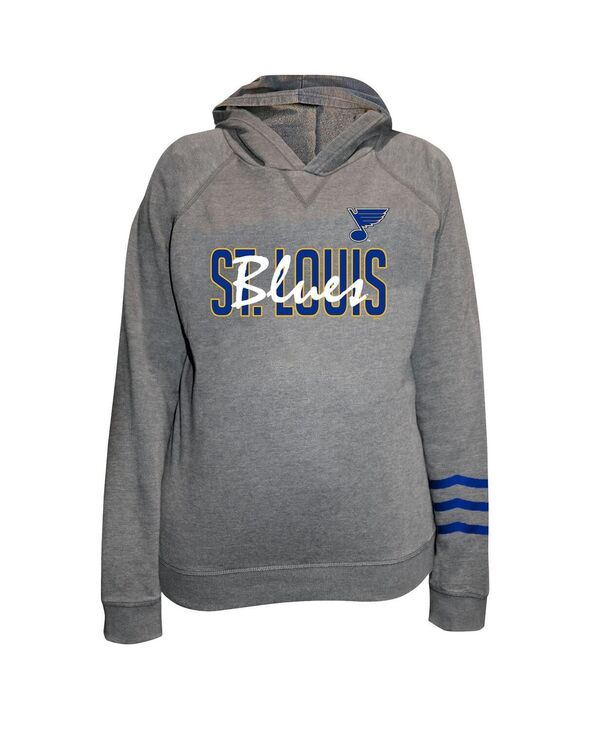 ファナティクス レディース アウター パーカー・スウェット 足し加える大きさ フリース Fanatics Women\u0027s Heather Gray St. Louis Blues Plusize Lightweight Fleece Raglan Pullover Hoodie Heather Gray 薄墨色