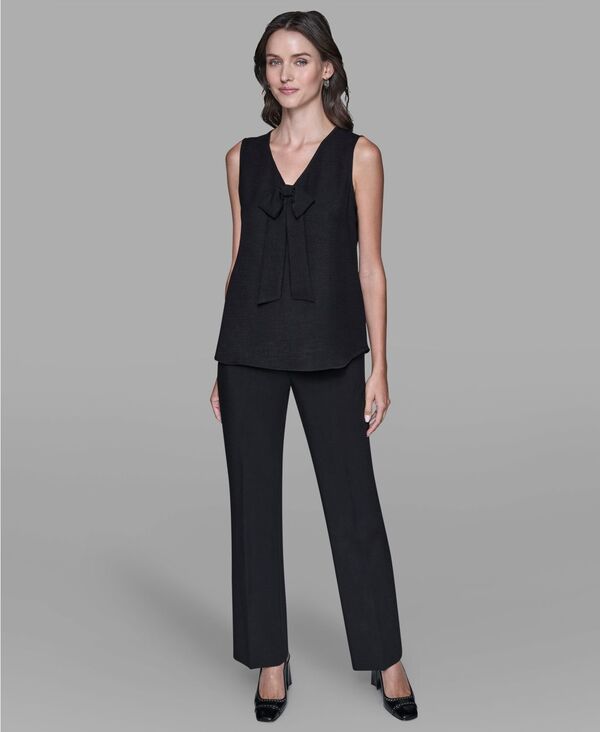 カール ラガーフェルド レディース トップス シャツ ノースリーブ KARLAGERFELD PARIS Women'sleeveless Bow Detail Top Black ブラック