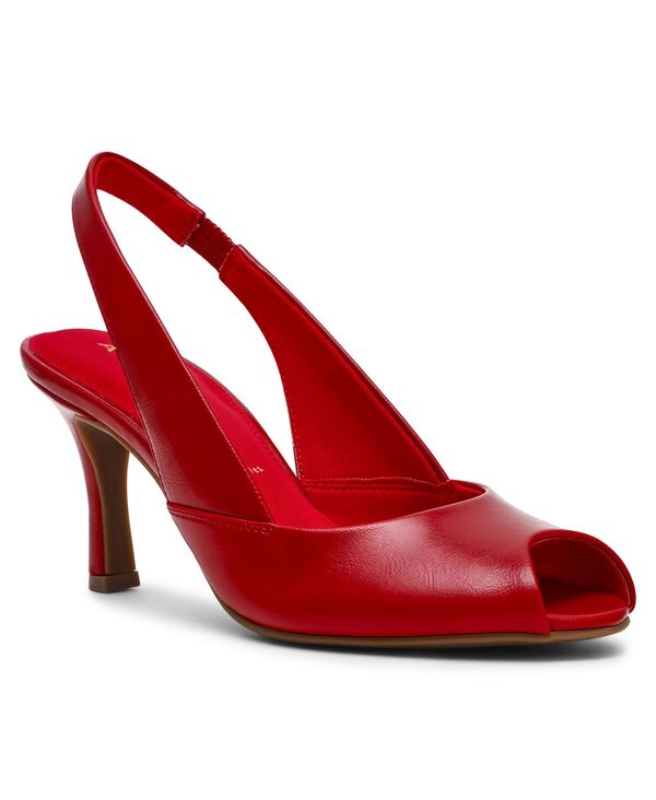 アンクライン レディース シューズ パンプス Anne Klein Women's Jovi Peep Toe Slingback Pumps Red Crinkle レッド 19,936円