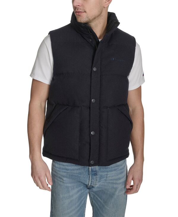 チャンピオン メンズ アウター ジャケット・ブルゾン キルティング ベスト Champion Men's Quilted Stand-Collar Vest Peacoat Navy ネイビー