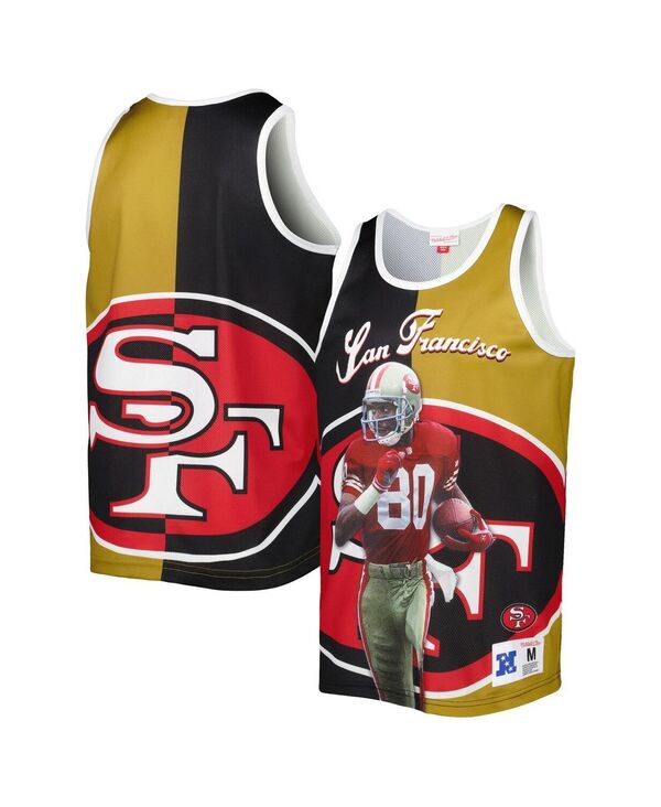 ミッチェル\u0026ネス メンズ トップス 貯蔵タンクいの一番 グラフィック Mitchell \u0026 Ness Men\u0027s Jerry Rice Black Gold San Francisco 49ers Retired Player Graphic Tank Top Black Gold 黒いこと