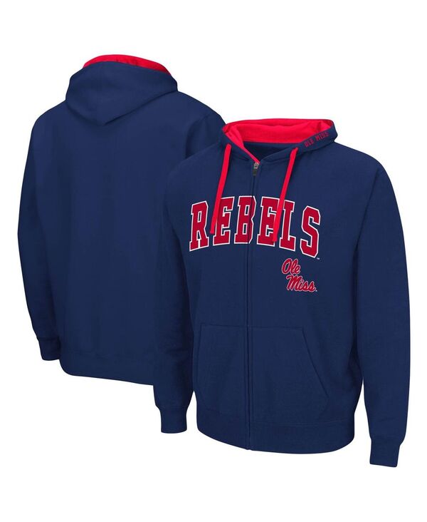 コロシアム メンズ アウター パーカー・スウェットール Colosseumen's Navy Ole Miss Rebels Big and Tall Full-Zip Hoodie Navy ネイビー
