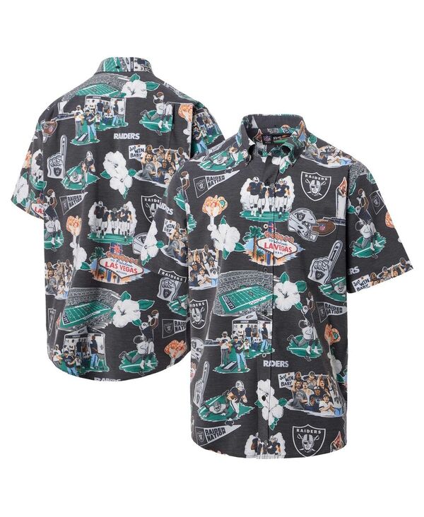 レインスプーナー メンズ トップス プルオーバー 落ちこむ Reyn Spooner Men\u0027s Black Las Vegas Raiderscenic Button-Down Shirt Black 黒いこと