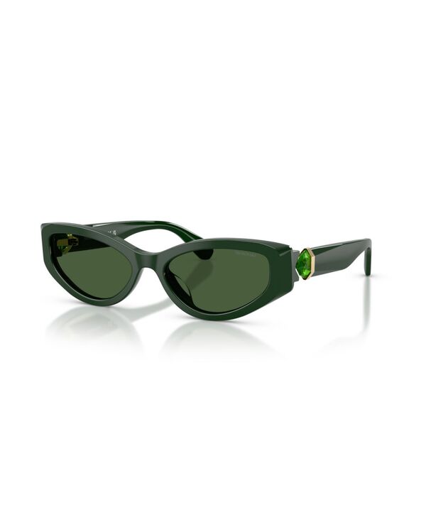スワロフスキー レディース 付属品 サングラス・アイウェア Swarovski Women\u0027s Cat Eye SunglassesK6045U Dark Green 緑であること