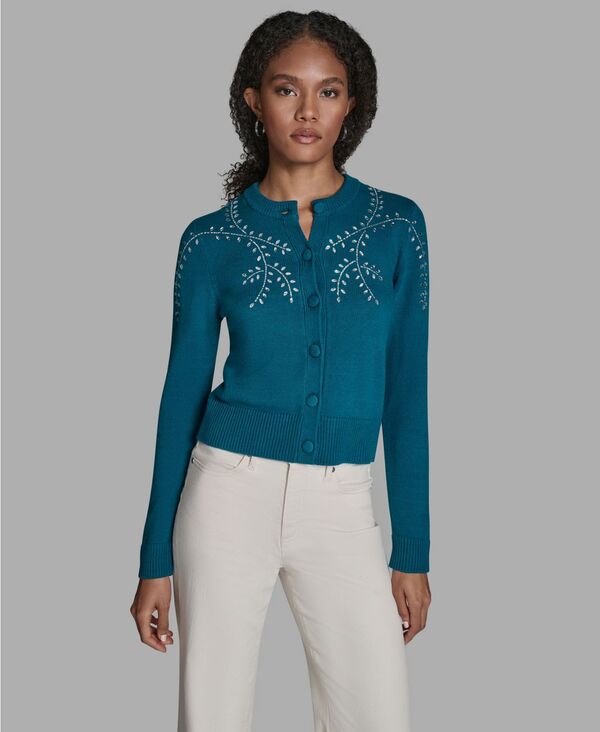 ビーシビージー レディース アウター 編み物・スウェーター ジレー BCBG Women\u0027s Embellished Button-Front Cardigan Cote Dazur トップス-ニット・セーター