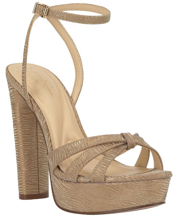 ジェシカシンプソン レディース シューズ サンダル プラットフォーム Jessica Simpson Women's Ilaria Strappy Platform Dressandals Bronze Cascade Glitter