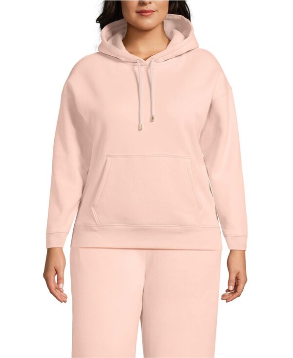 ランズエンド レディース アウター パーカー・スウェット プラスサイズ シャツ Lands' End Plusize Seriousweats Hooded Sweatshirt Soft mineral blush ブラッシュ