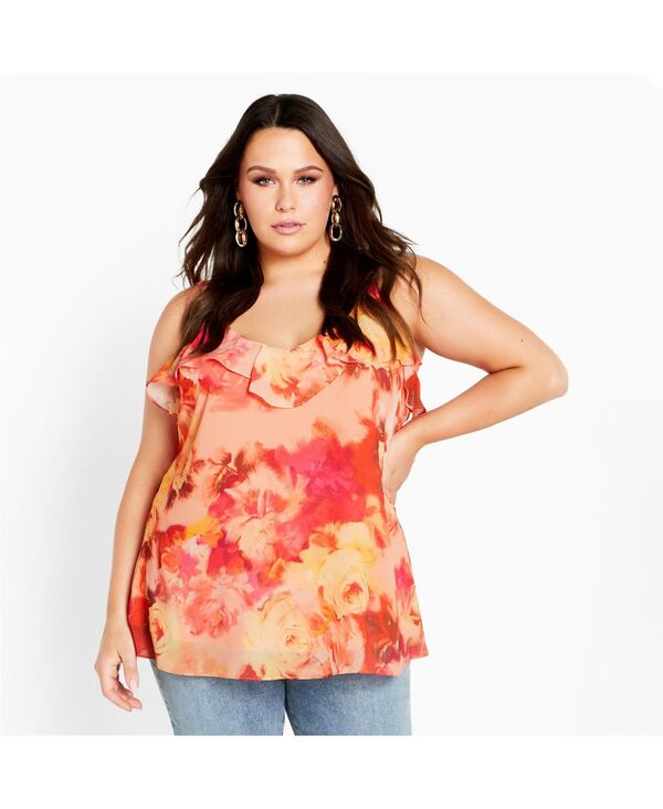 シティーシック レディース トップス シャツ プラスサイズ プリント CITY CHIC Plusize Peta Printop Abstract｜ReVida 店