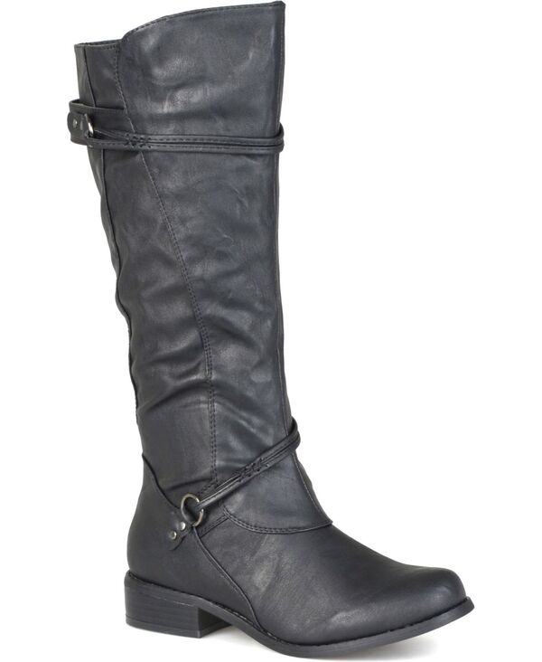 ジュルネ コレクション レディース シューズ ブーツ・レインブーツ Journee Collection Women's Harley Regular Wide Calf & Extra Wide Calf Rouched Knee High Boots Black ブラック