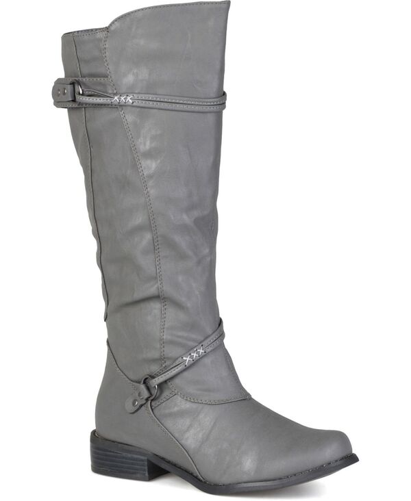 ジュルネ コレクション レディース シューズ ブーツ・レインブーツ Journee Collection Women's Harley Regular Wide Calf & Extra Wide Calf Rouched Knee High Boots Grey グレー