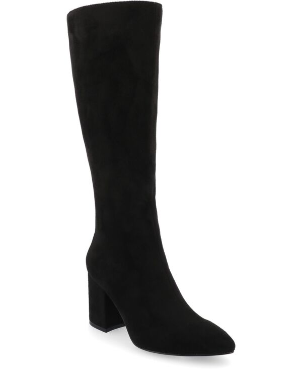 ジュルネ コレクション レディース シューズ ブーツ・レインブーツ ヒール Journee Collection Women's Ameylia Regular Wide Calf & Extra Wide Calf Block Heel Knee High Dress Boots Black ブラック|ReVida 店