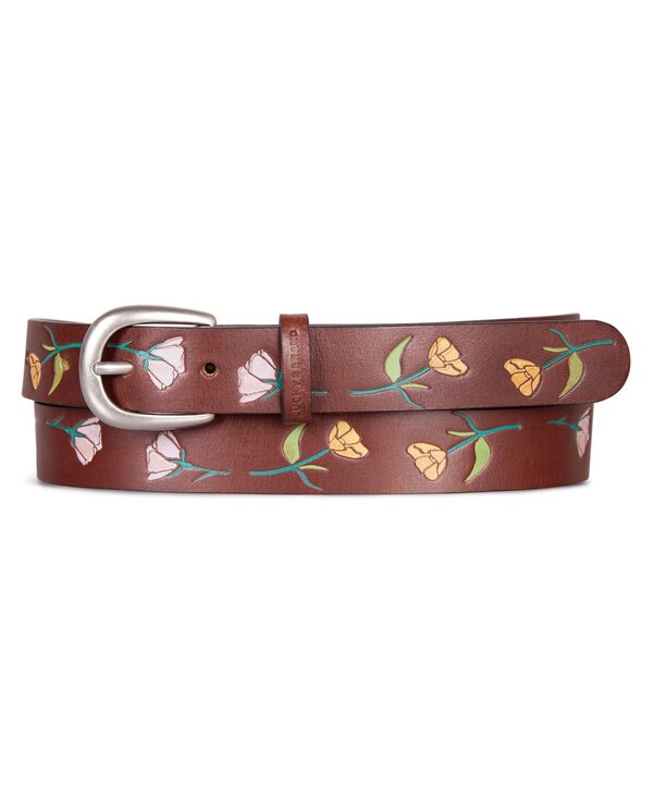 ラッキーブランド レディース アクセサリー ベルト フラワー柄 レザー フラワー Lucky Brand Women's Floral Embossed Leather Pant Belt Brown ブラウン