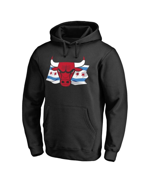 ファナティクス メンズ アウター パーカー・スウェット Fanatics Men's Black Chicago Bulls Hometown Collection Chicago Flag Pullover Hoodie Black ブラック