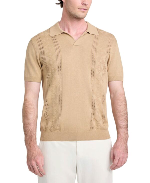 ゲス メンズ トップス シャツ GUESS Men's Relaxed-Fit Bryant Pointelle Shirt Desert Mud