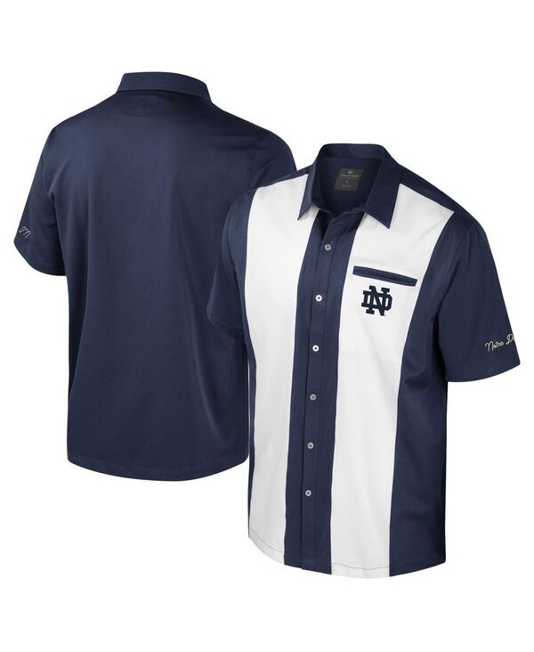 コロシアム メンズ トップス シャツ Colosseumen's Navy Notre Dame Fighting Irish Strike Bowling Button-Up Shirt Navy ネイビー