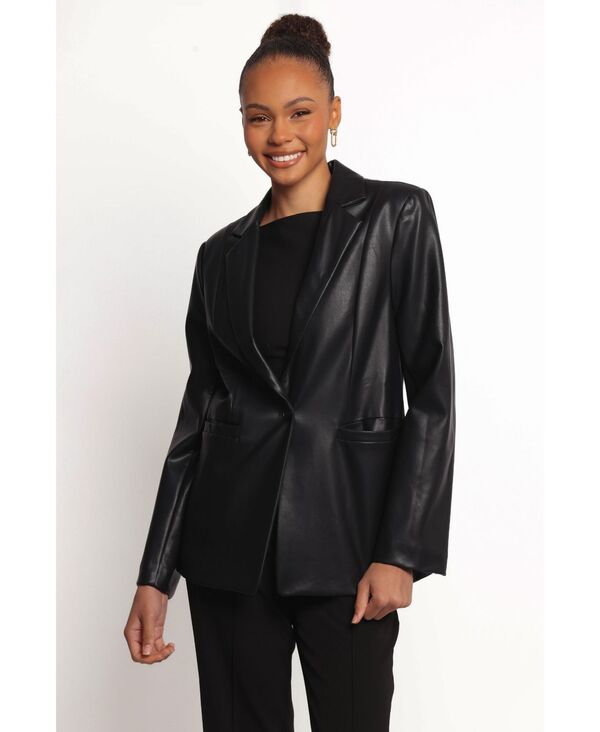 Petal and Pup レディース アウター ジャケット・ブルゾン ブレザー フェイクレザー Petal and Pup Women's Jamie Faux Leather Blazer Black ブラック