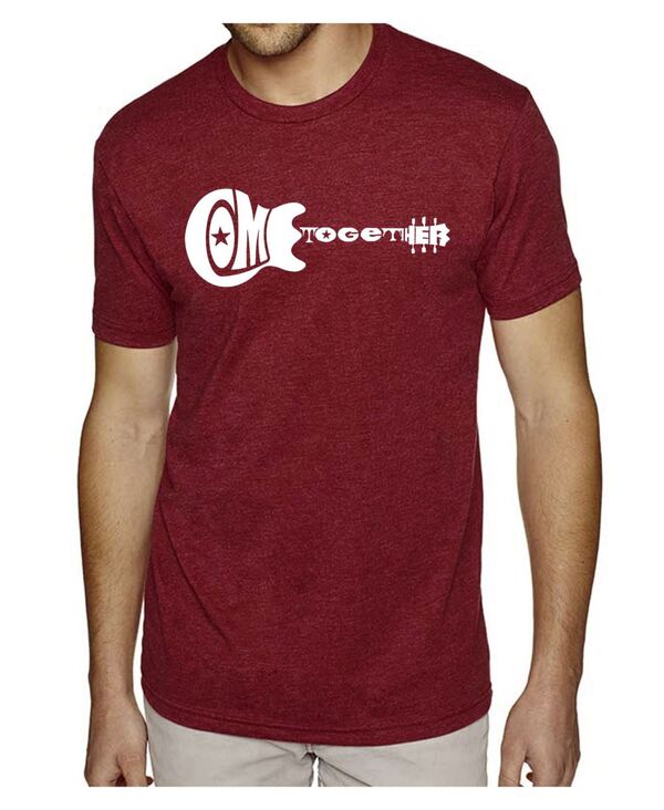 エルエーポップアート メンズ トップス Tシャツ LA Pop Art Mens Premium Blend Word Art-Shirt - Come Together Burgundy バーガンディ|ReVida 店