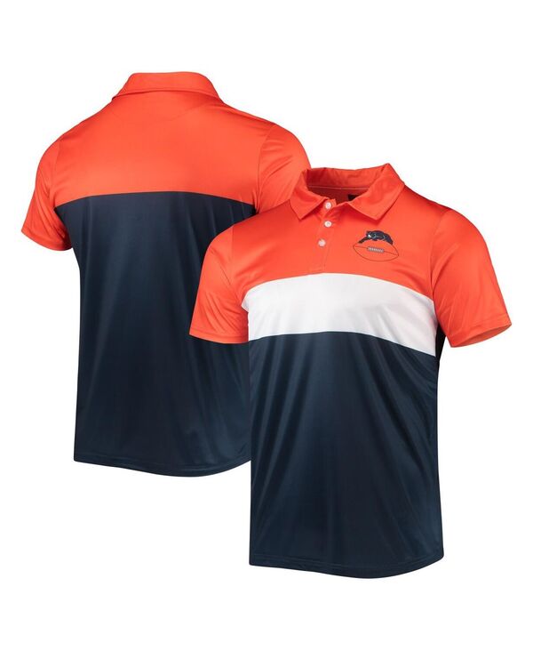 フォコ メンズ トップス ポロシャツ カラーブロック FOCO Men's Orange Navy Chicago Bears Retro Colorblock Polo Shirt Orange Navy ネイビー