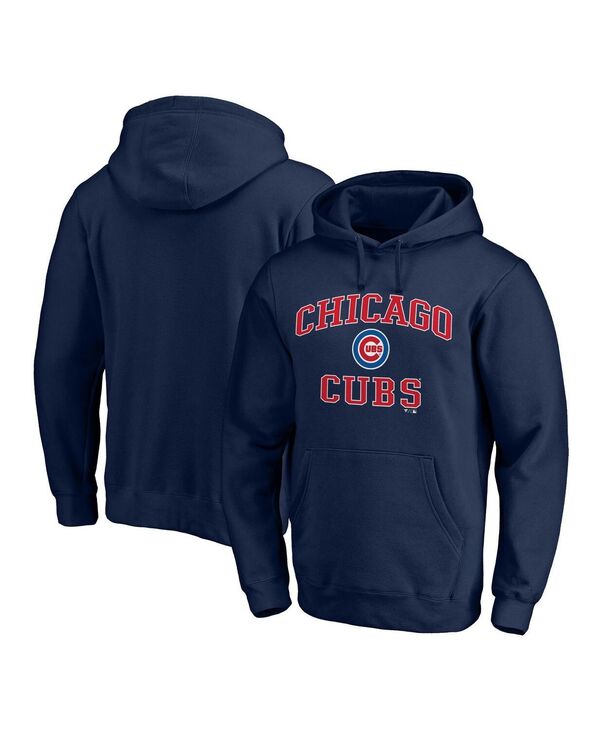 ファナティクス メンズ アウター パーカー・スウェット Fanatics Men's Navy Chicago Cubs Heart & Soul Pullover Hoodie Navy ネイビー