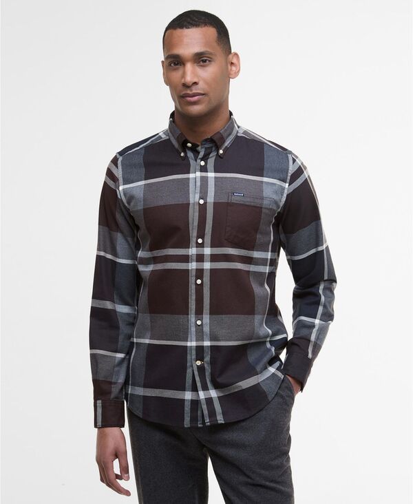 バブアー メンズ トップス シャツ ダウン Barbour Men's Dunoon Tailored-Fitartan Button-Down Twill Shirt Midnight Oak Tartan