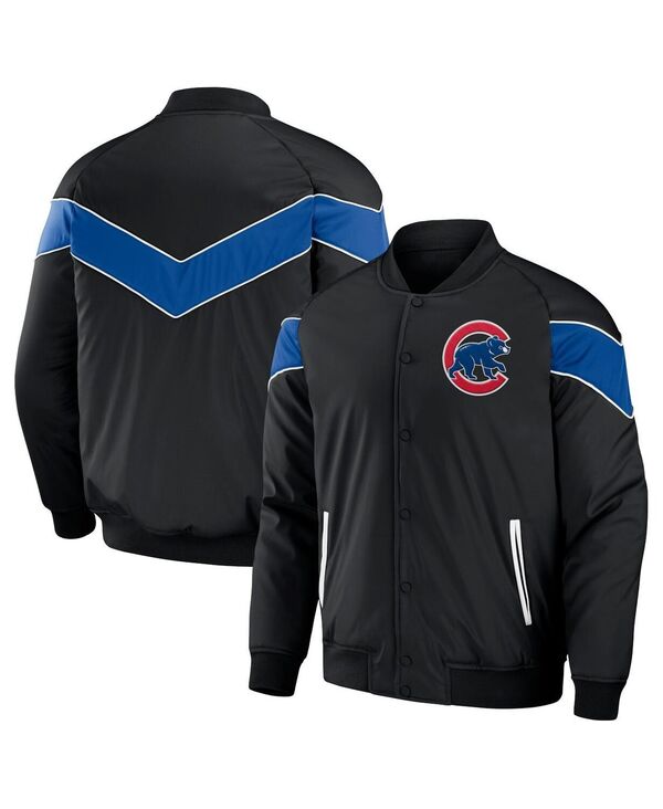 ファナティクス メンズ アウター ジャケット・ブルゾン Fanatics Men's Black Chicago Cubs Baseball Raglan Full-Snap Jacket Black ブラック