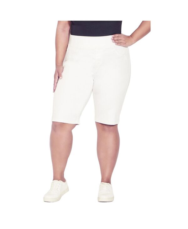 アベニュー レディース ボトムス ハーフパンツ・ショーツ デニム AVENUE Women's Butter Denim Pull On Short White ホワイト