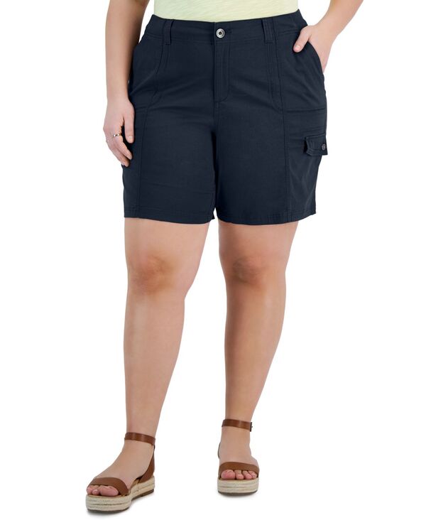 スタイルアンドコー レディース ボトムス ハーフパンツ・ショーツ プラスサイズ ショートパンツ Style \u0026 Co Plusize Comfort-Waist Cargo Shorts Industrial Blue ブルー