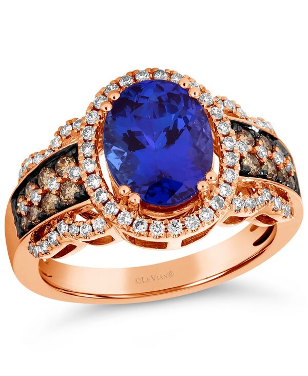 ル ヴァン レディース アクセサリー リング Le Vian Blueberry Tanzanite (2-1/2 ct.w.) & Diamond (5/8 ct.w.) Halo Statement Ring in 14k White Gold (Also Available in 14K Rose Gold or 14k Yellow Gold) Rose Gold ゴールド
