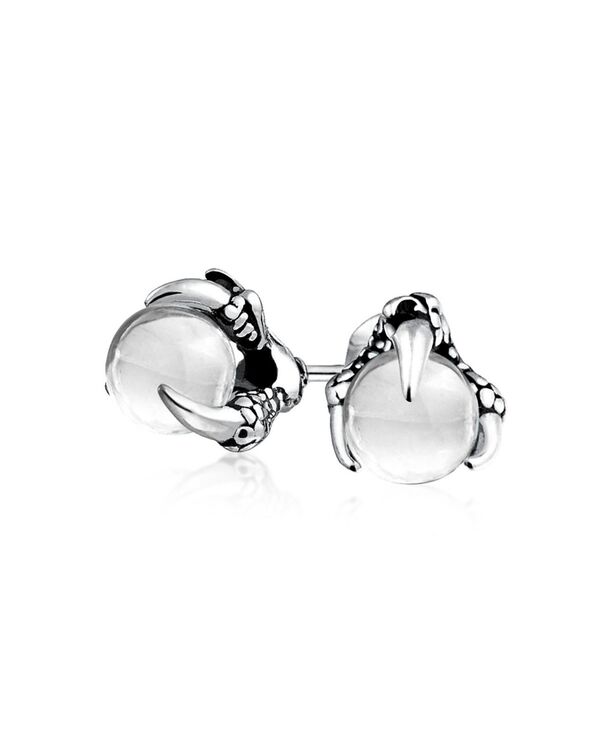 ブリング レディース アクセサリー ピアス・イヤリング Bling Jewelry Gothic Punk Rocker Dragon Claw Stud Earrings Aqua Blue Ball Silver Tone White ホワイト