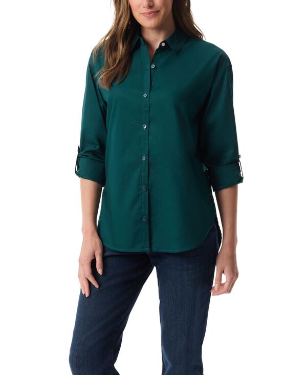 グロリアバンデービルト レディース トップス シャツ Gloria Vanderbilt Women's Eco Flex Comfort Button-Up Shirteal ティール 9,475円