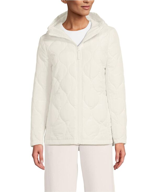 ランズエンド レディース アウター ジャケット・ブルゾン キルティング Lands' End Women's FeatherFree Quilted Insulated Jacket Ivory アイボリー