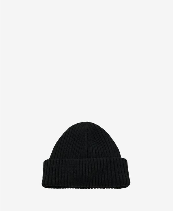 マンゴ メンズ アクセサリー 帽子 コットン ニット MANGO Men's Rib-Knit Cotton Hat Black ブラック