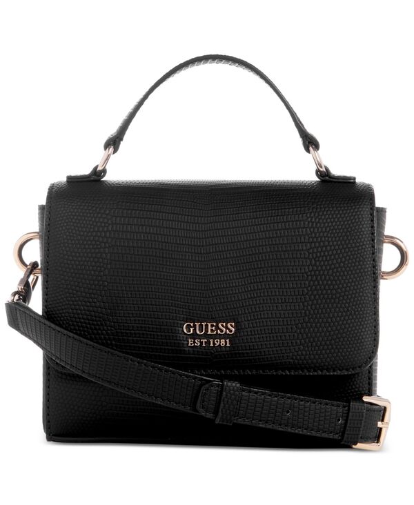 ゲス レディース 御徒面子 ミニ GUESS Lyndi Mini Top Handle Flap Crossbody Black 黒いこと